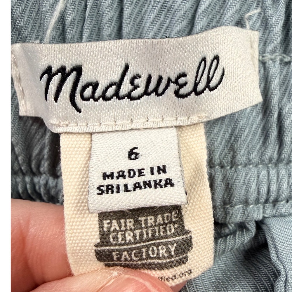 Madewell Neale Wide Leg Pants Womens 6 Blue New Pleated Tencel - Picture 5 of 15